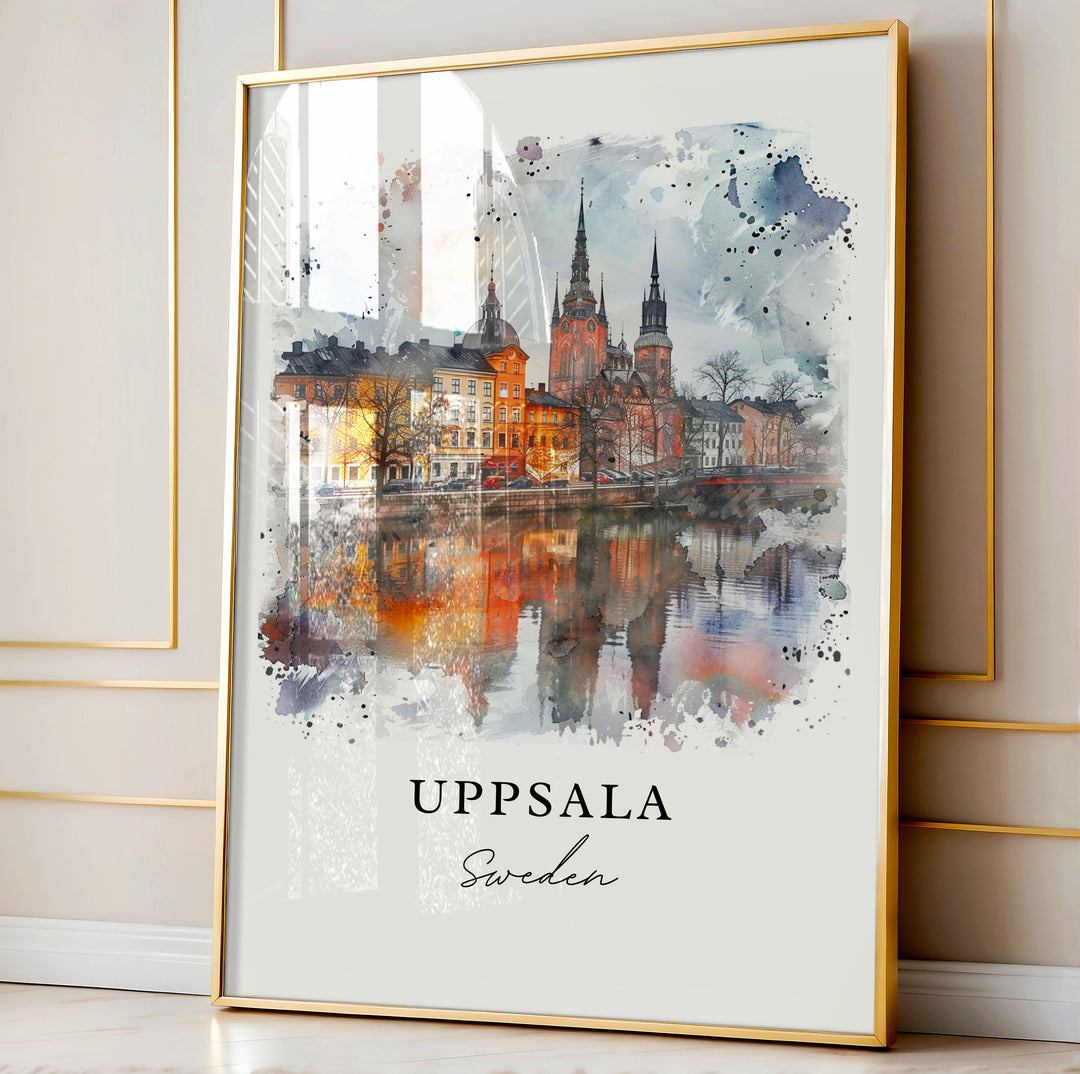 Uppsala Sweden Wall Art, Sweden Print, Uppsala Wall Art, Stockholm Gift, Travel Print, Travel Poster, Travel Gift, Housewarming Gift