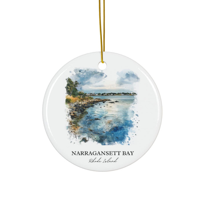Narragansett RI Ornament: Unique Narragansett Bay Souvenir, Narragansett Xmas Decor, and Authentic Rhode Island Gift