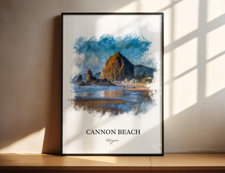 Cannon Beach, Oregon – Watercolor Art Print