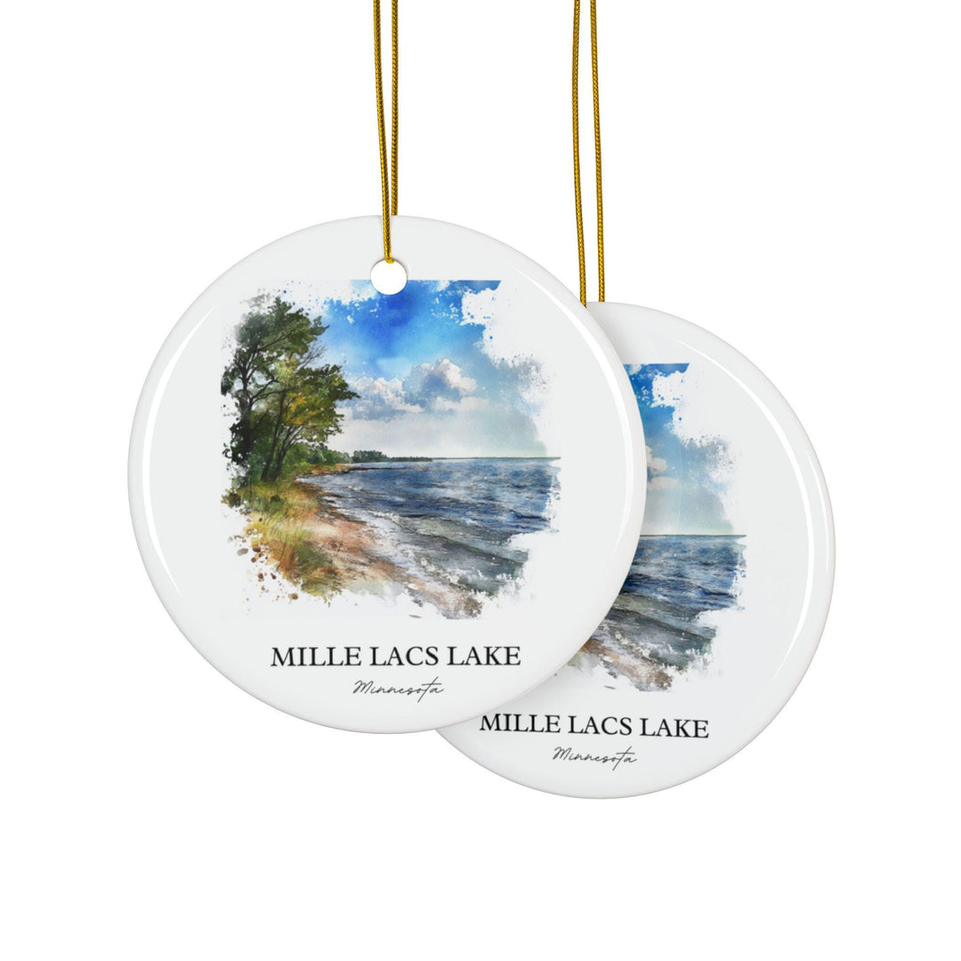 Millie Lacs Lake Ornament: Unique Minnesota Souvenir, Millie Lacs Lake Xmas Decor, and Authentic Millie Lacs Lake Gift