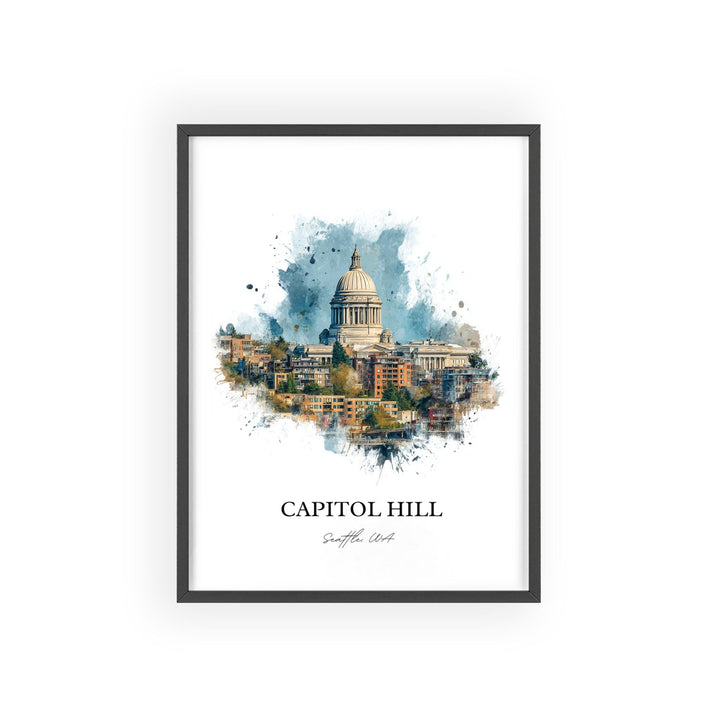 Capitol Hill, Seattle WA – Watercolor Art Print