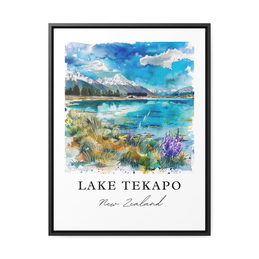 Lake Tekapo NZ Art, Lake Tekapo Print, South Island Watercolor Art, Takapo New Zealand Gift,