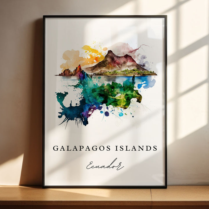 Galapagos Islands wall art - Ecuador, Galapagos poster, Galapagos Wedding gift, Birthday present, Custom Text, Personalised Gift