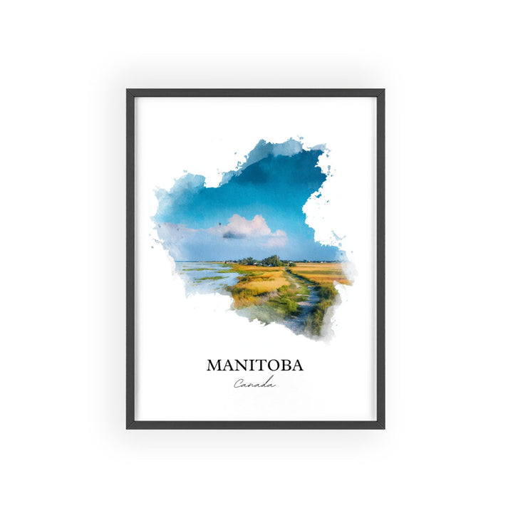 Manitoba Canada Wall Art, Manitoba Print, Manitoba Watercolor Art, Manitoba Gift, Canada Travel Print, Travel Poster, Housewarming Gift