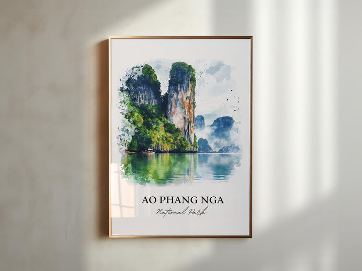 Ao Phang Nga National Park Wall Art, Takdat Print, Thailand Art, Ao Phang Nga Park Gift, Travel Print, Travel Poster, Housewarming Gift