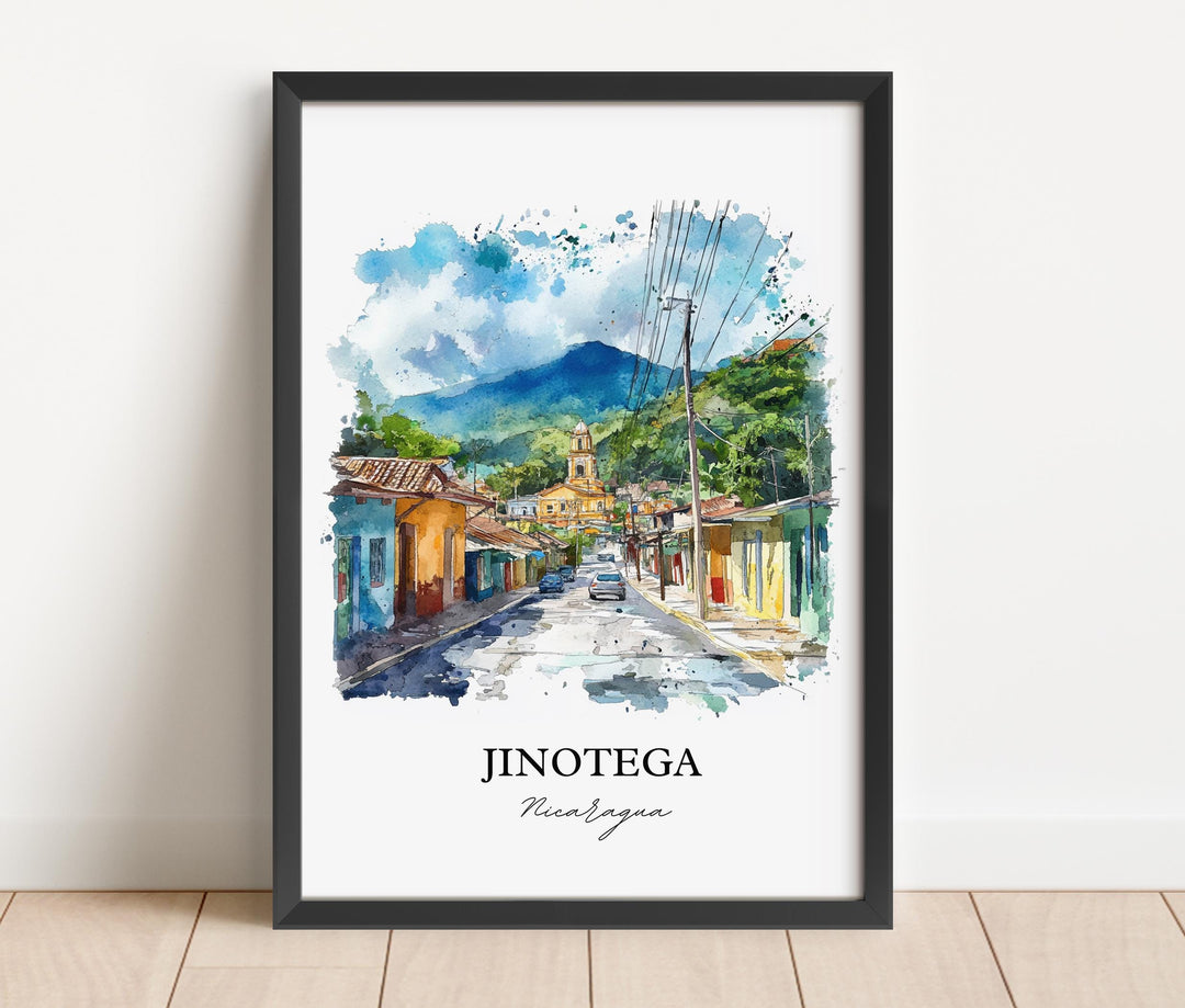 Jinotega Wall Art, Jinotega Print, Nicaragua Watercolor Art, Jinotega Nicaragua Gift, Travel Print, Travel Poster, Housewarming Gift