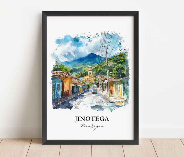Jinotega Wall Art, Jinotega Print, Nicaragua Watercolor Art, Jinotega Nicaragua Gift, Travel Print, Travel Poster, Housewarming Gift