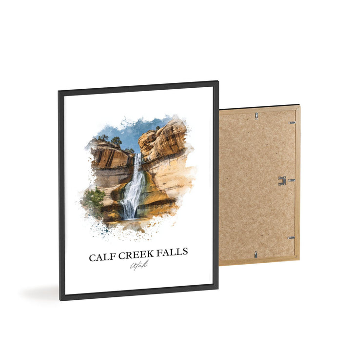 Calf Creek Falls Wall Art, Boulder UT Print, Utah Watercolor Art, Calf Creek Falls Gift, Travel Print, Travel Poster, Housewarming Gift