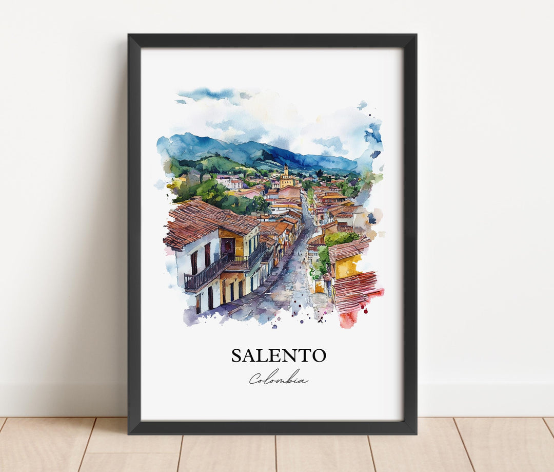 Salento Colombia Wall Art, Salento Print, Bogotá Watercolor Art, Salento Colombia Gift, Travel Print, Travel Poster, Housewarming Gift