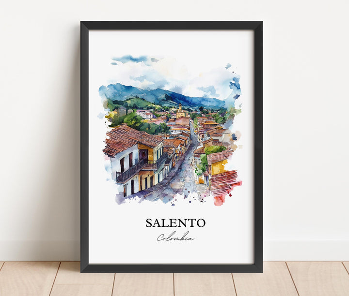 Salento Colombia Wall Art, Salento Print, Bogotá Watercolor Art, Salento Colombia Gift, Travel Print, Travel Poster, Housewarming Gift