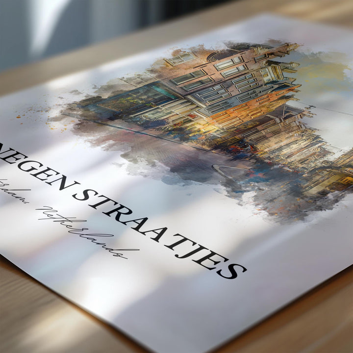 De Negen Straatjes Wall Art, Amsterdam Print, Amsterdam Art, Amsterdam Netherlands Gift, Travel Print, Travel Poster, Housewarming Gift