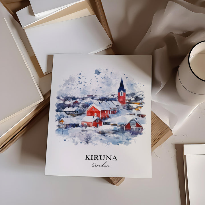 Kiruna Travel Print Wall Art Kiruna Wall Hanging Home Décor Kiruna Gift Art Lovers Sweden Art Lover Gift Kiruna Poster
