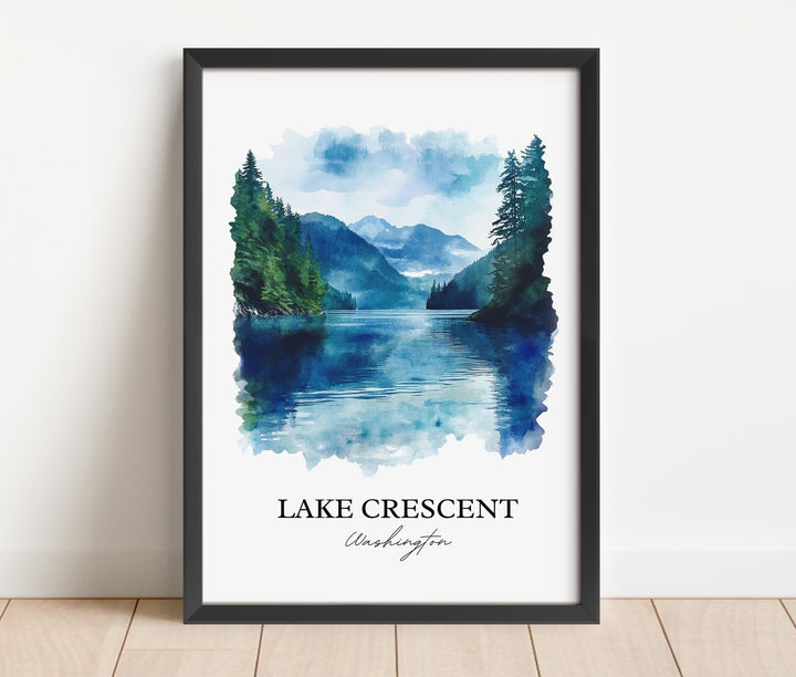 Lake Crescent WA Art, Olympic National Park Print, Washington Artwork, Lake Crescent Gift, Travel Print, Travel Poster, Housewarming Gift