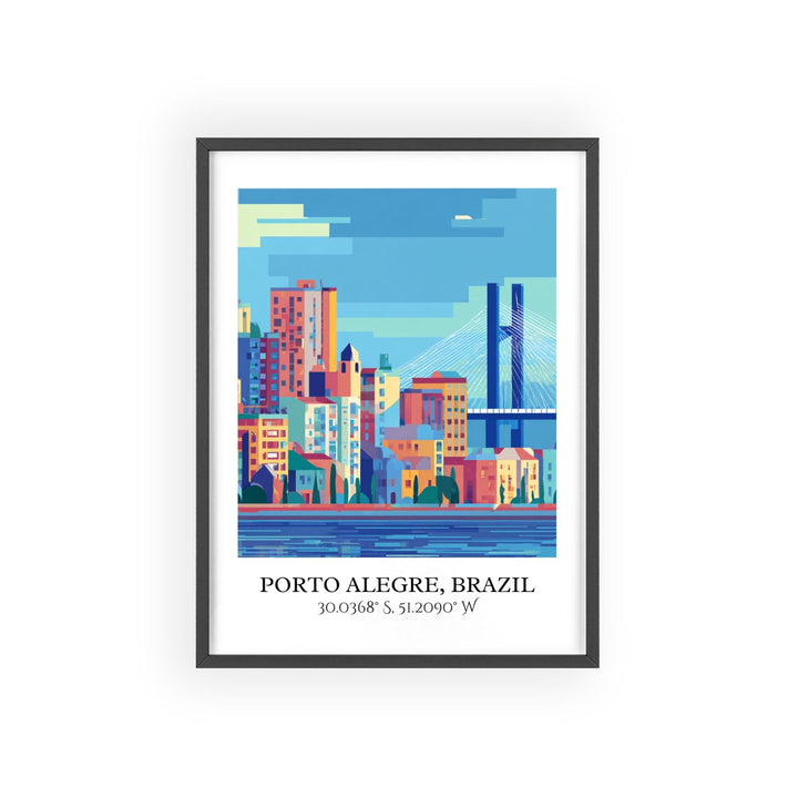 Porto Alegre Art, Brazil Retro Travel Art, Brazil Home Decor, Porto Alegre Gift, Brazil Travel Art, Travel Prints, Housewarming Gift
