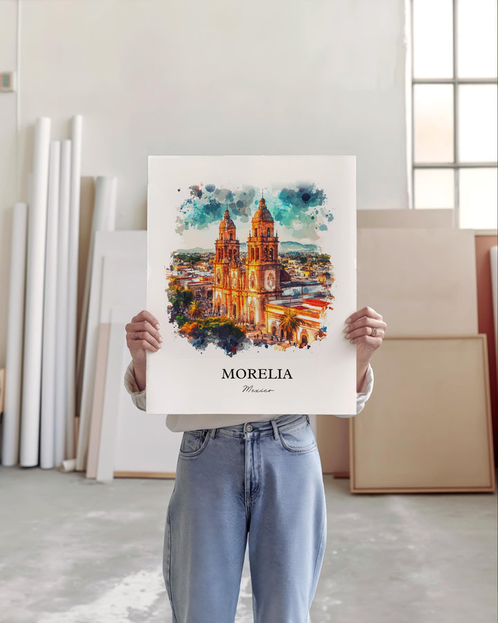 Morelia, Mexico – Watercolor Art Print