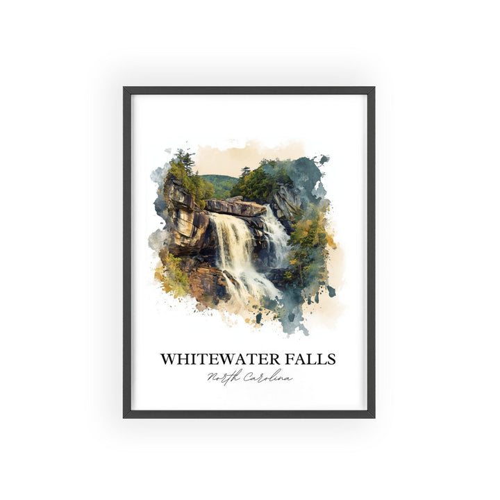 Whitewater Falls Wall Art, Cashiers NC Print, North Carolina Artwork, Whitewater Falls Gift, Travel Print, Travel Poster, Housewarming Gift