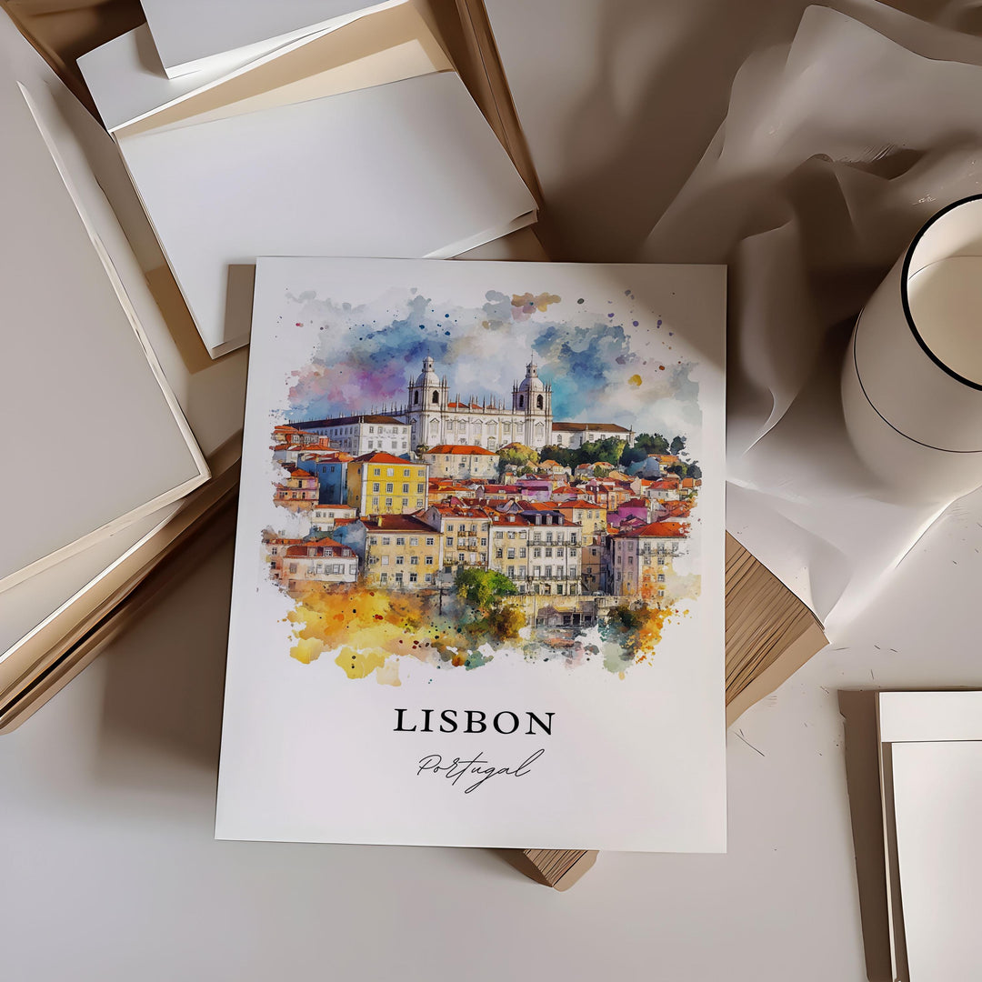 Lisbon, Portugal – Watercolor Art Print