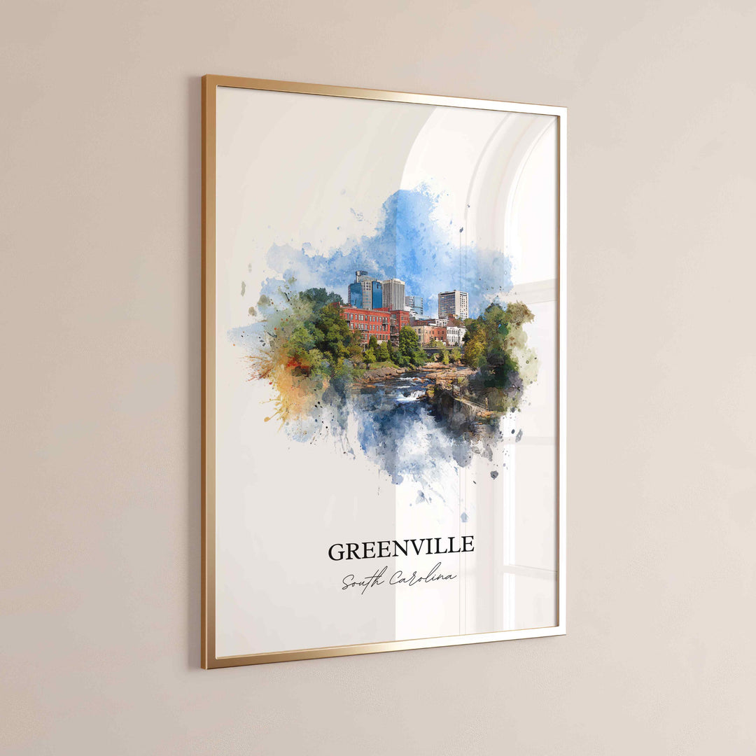 Greenville, South Carolina – Watercolor Art Print