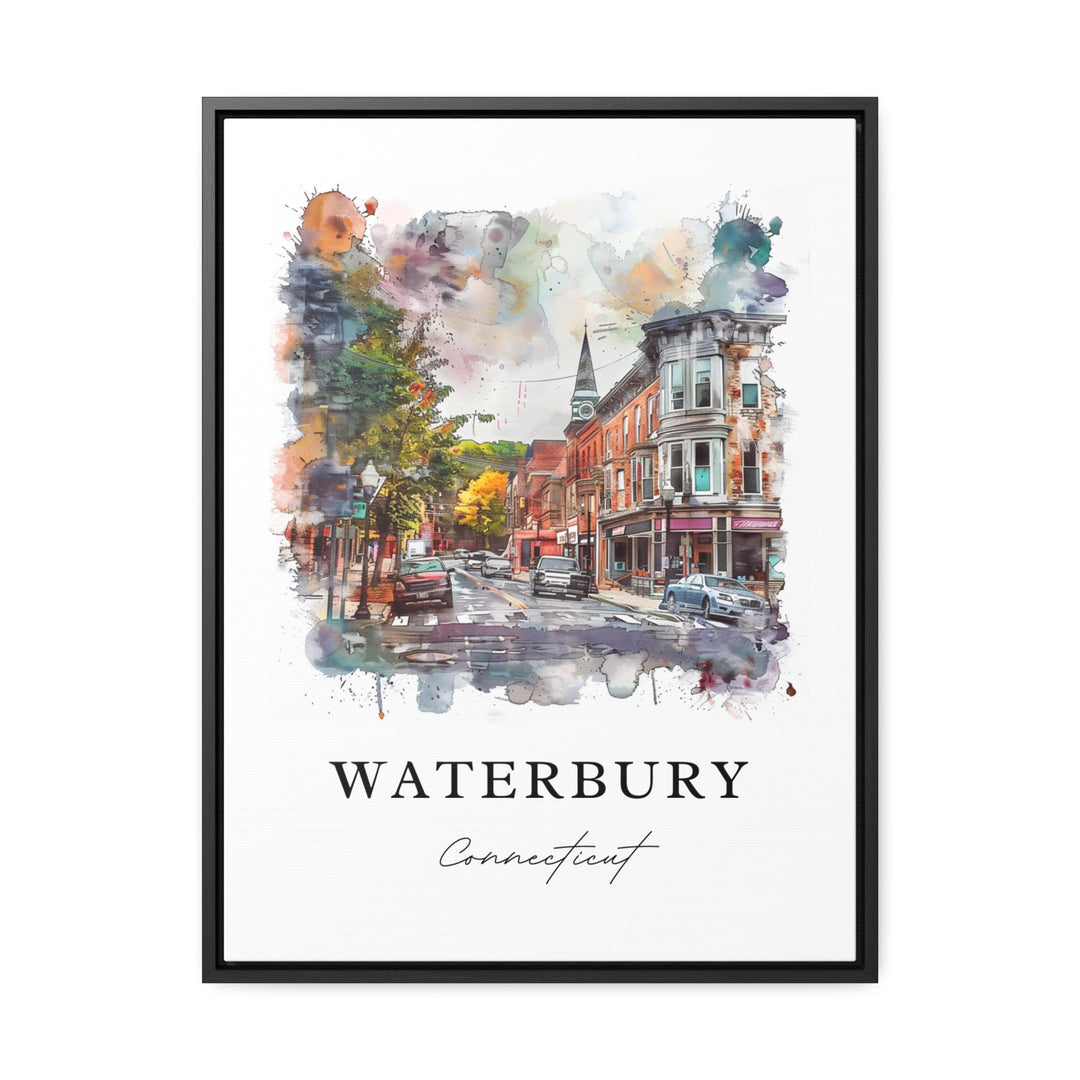 Waterbury CT Wall Art, Waterbury Print, Waterbury Watercolor Art, Waterbury Connecticut Gift,