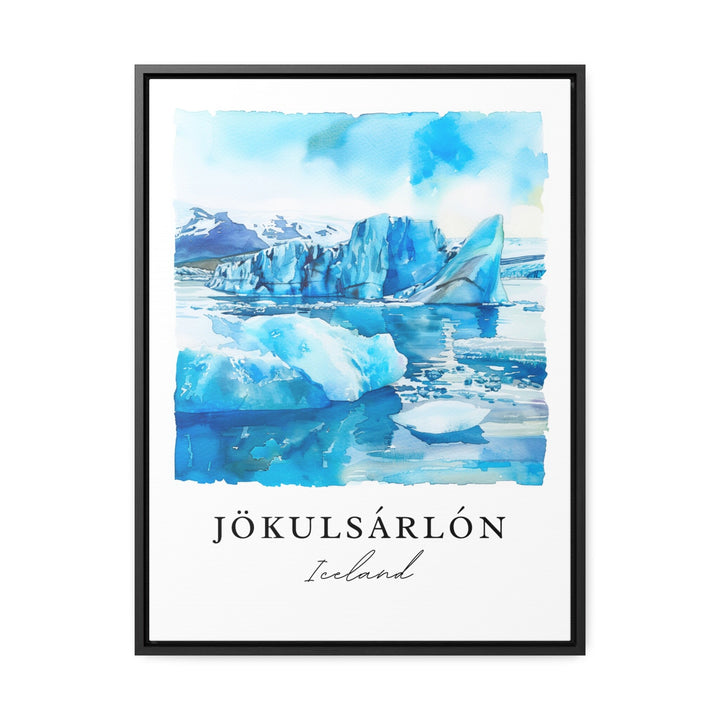 Jokulsarlon Wall Art, Iceland Print, Jokulsarlon Watercolor, Jokulsarlon Gift, Travel Poster, Housewarming Gift