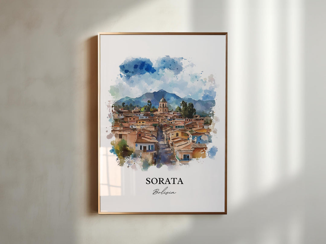 Sorata, Bolivia – Watercolor Art Print