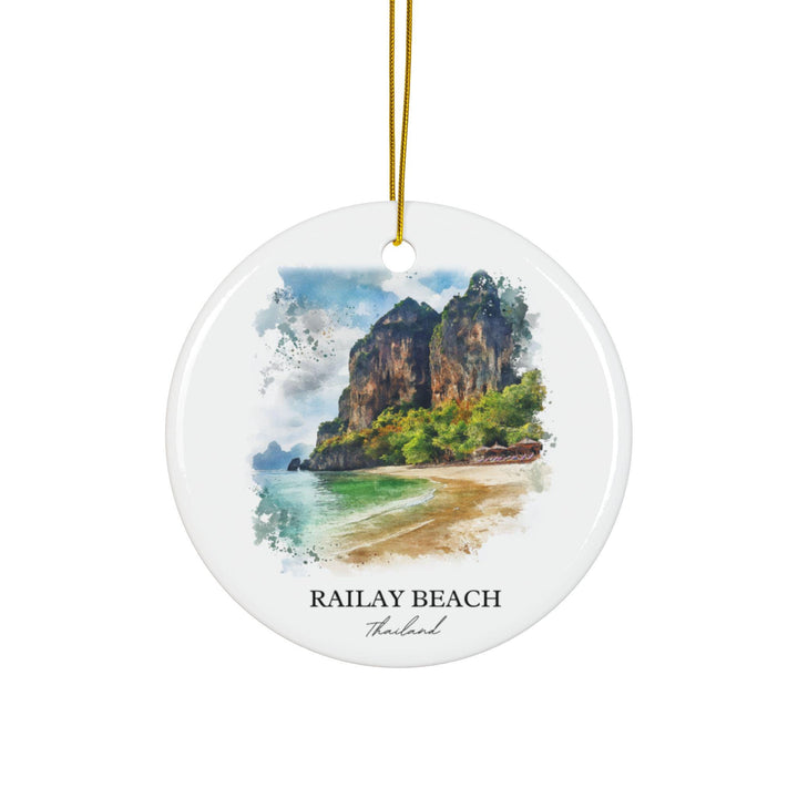 Railay Beach Ornament: Unique Railay Beach Souvenir, Thailand Xmas Decor, and Authentic Railay Beach Gift
