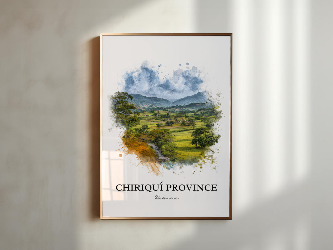Chiriquí Province Wall Art, Panama Print, Panama Watercolor Art, Chiriquí Province Gift, Travel Print, Travel Poster, Housewarming Gift