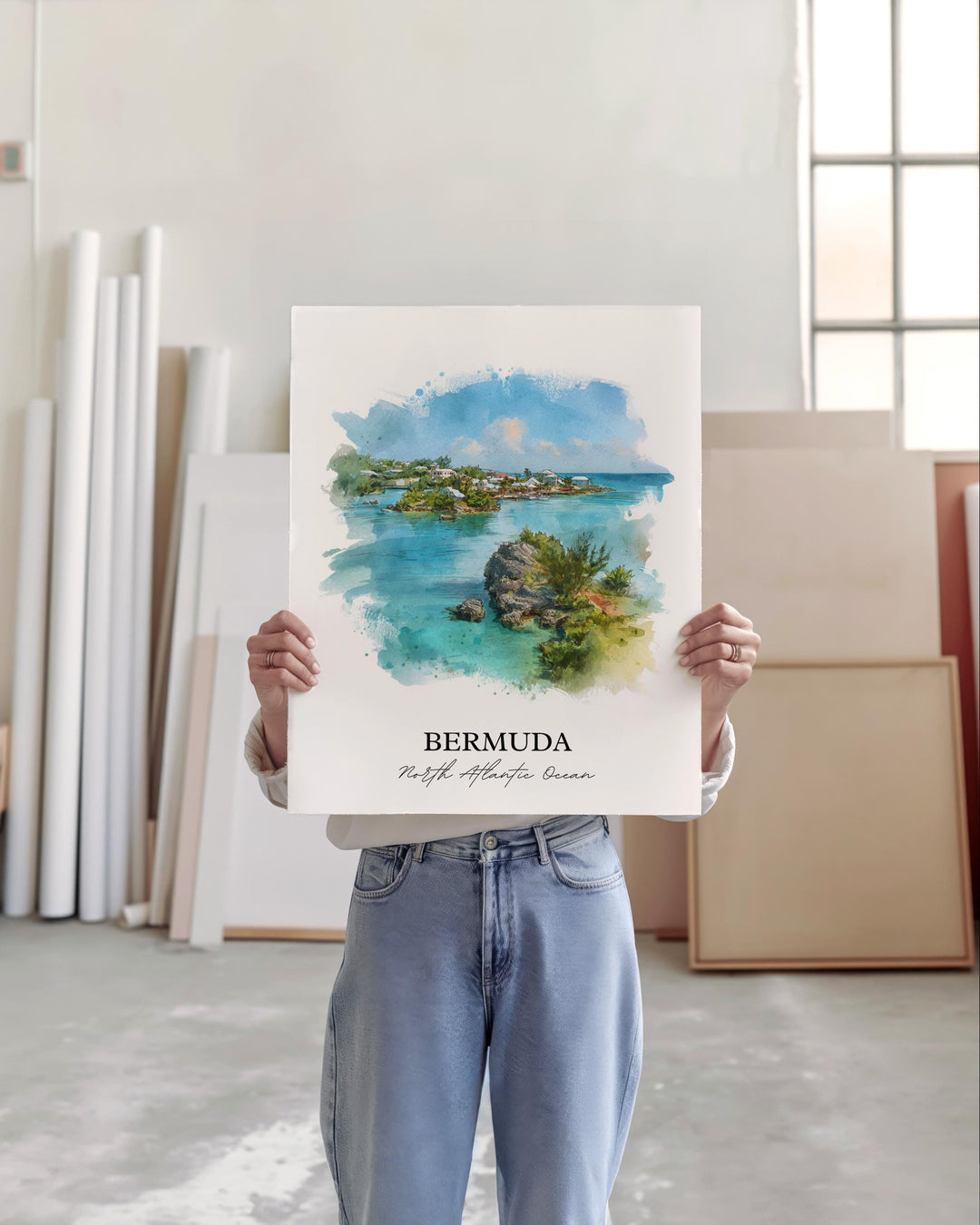 Bermuda Wall Art, Bermuda Print, Bermuda Watercolor Art, Bermuda Gift, Travel Print, Travel Poster, Housewarming Gift