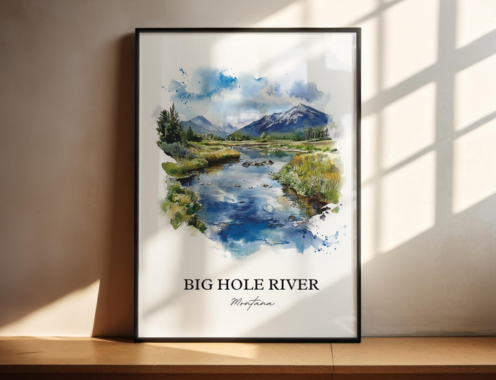 Big Hole River Wall Art, Beaverhead County Print, Montana Watercolor, Big Hole River Gift, Travel Print, Travel Poster, Housewarming Gift