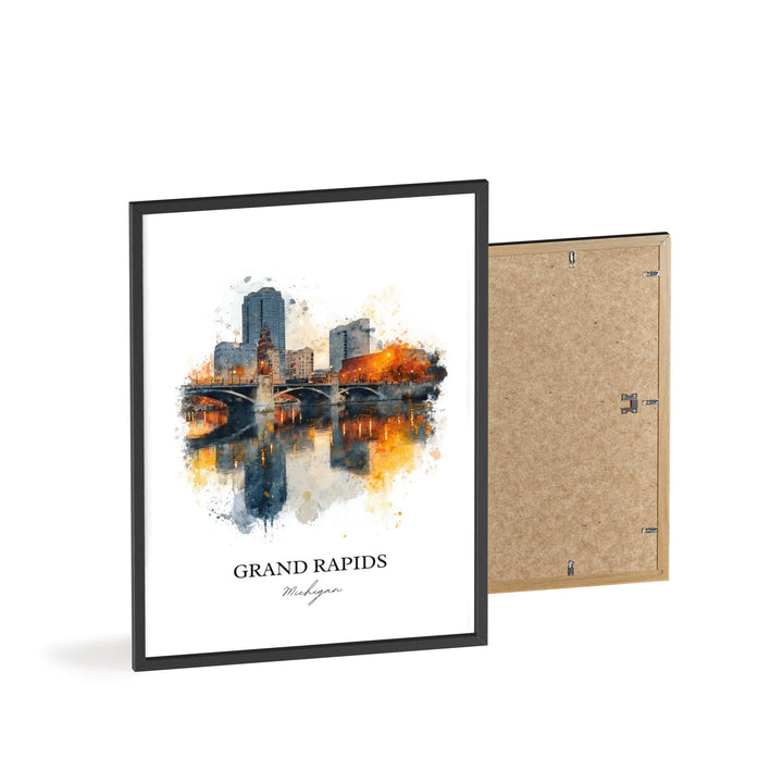 Grand Rapids, Michigan – Watercolor Art Print