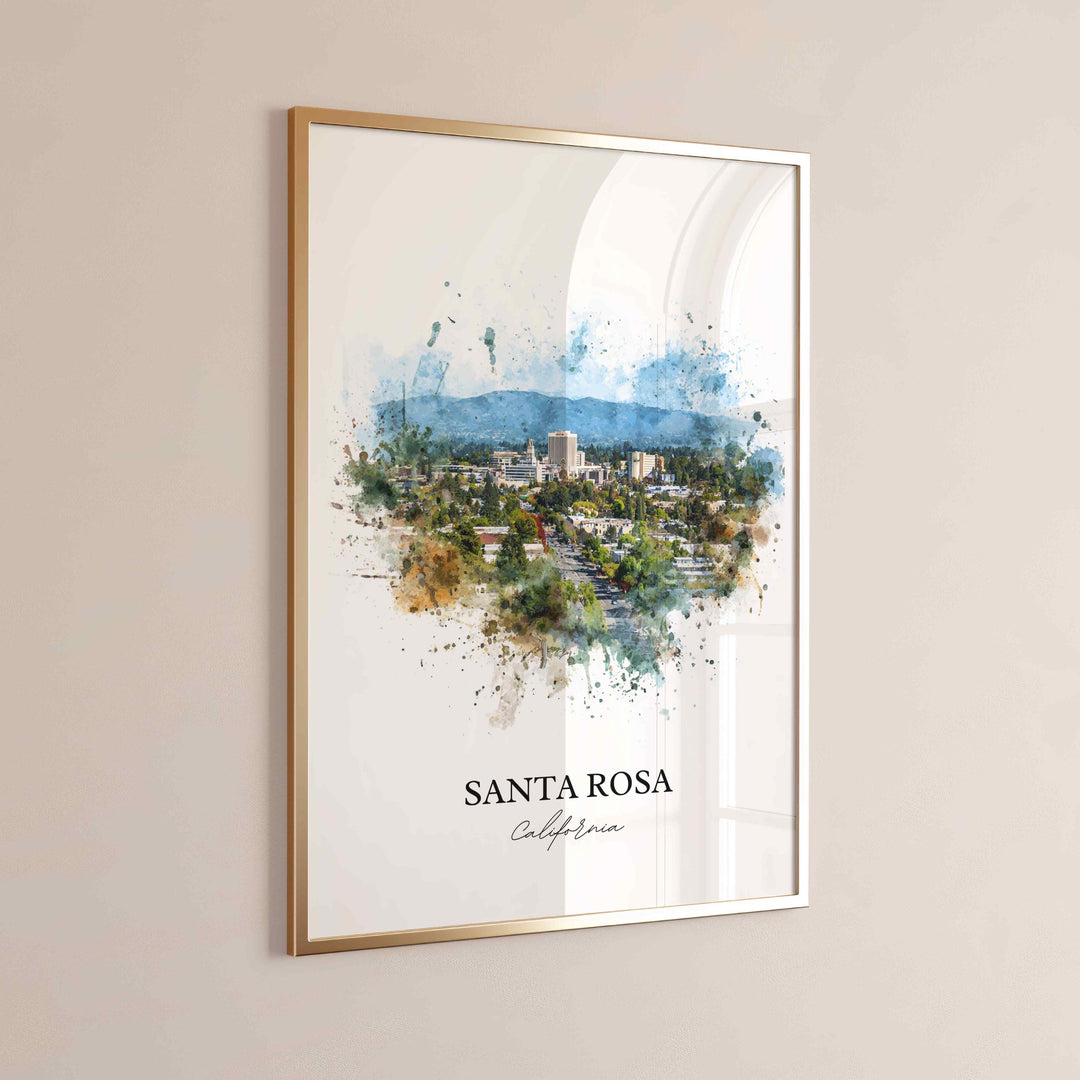 Santa Rosa, California – Watercolor Art Print