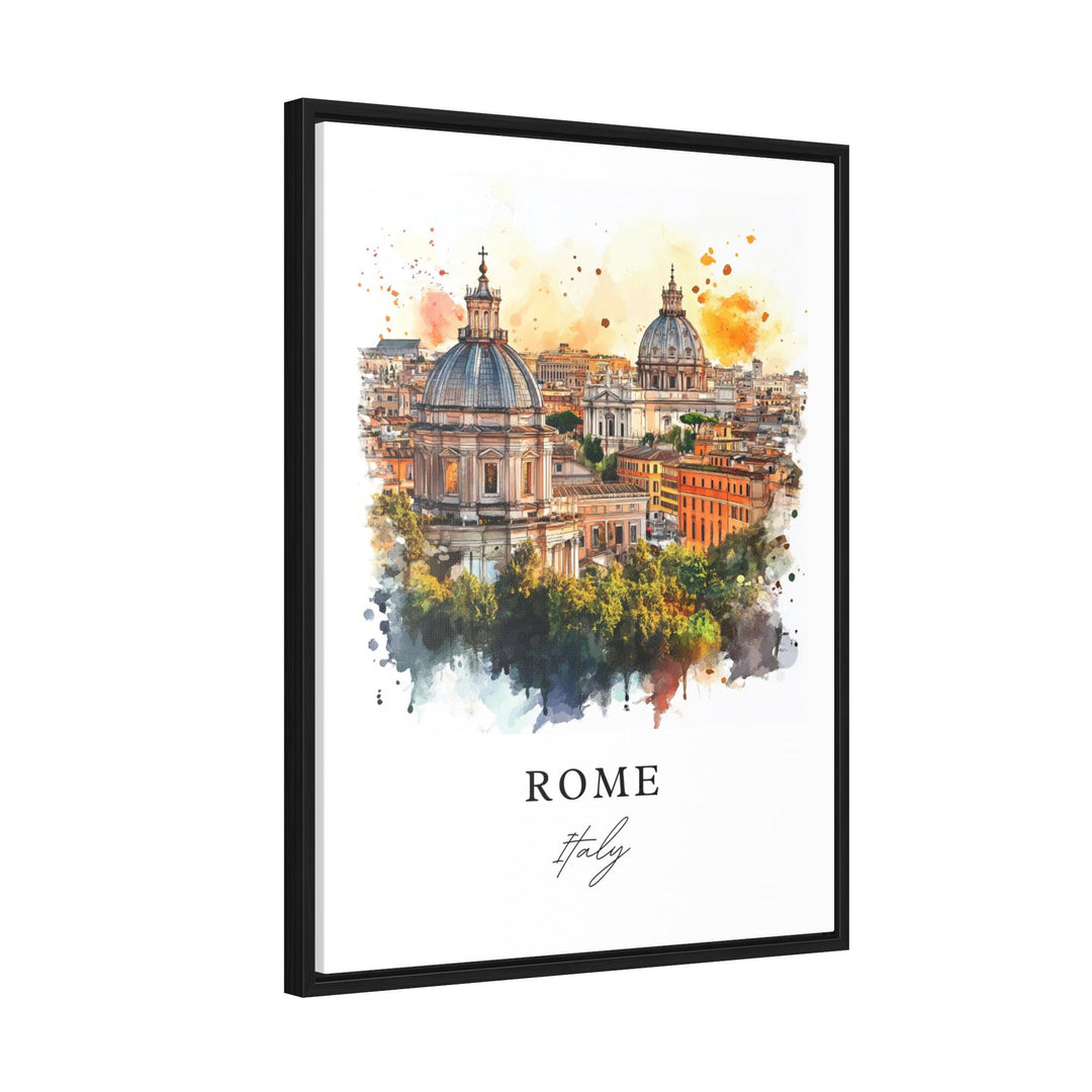 Rome Italy Wall Art, Rome Italy Print, Rome Watercolor Art, Rome Skyline Gift, Italy