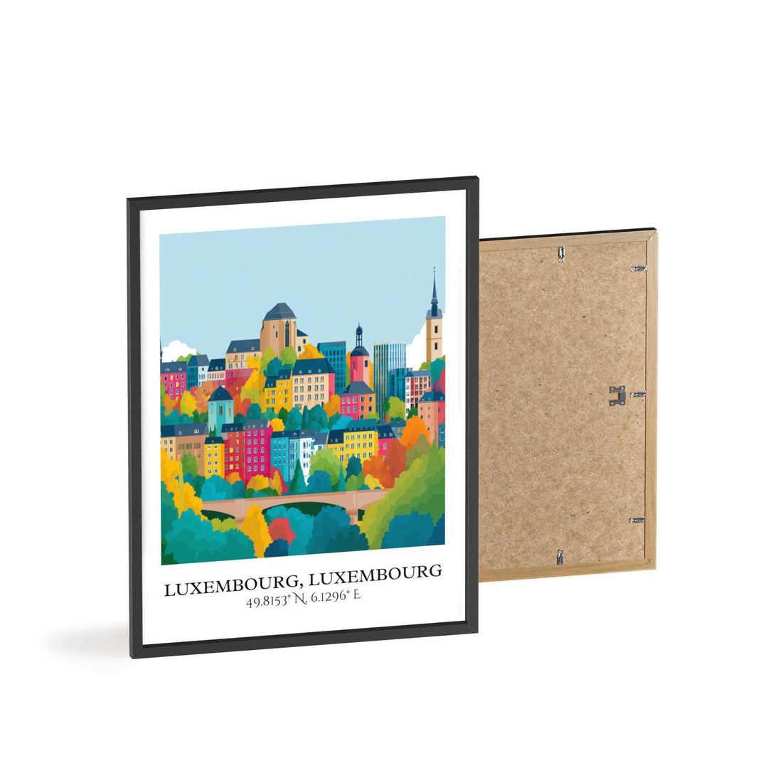 Luxembourg Art, Luxembourg Retro Travel Art, Luxembourg Decor, Luxembourg Gift, Luxembourg Travel Art, Travel Prints, Housewarming Gift