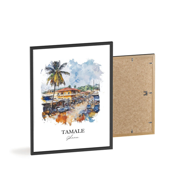 Tamale Ghana Wall Art, Ghana Print, Ghana Watercolor Art, Tamale Ghana Gift, Travel Print, Travel Poster, Housewarming Gift