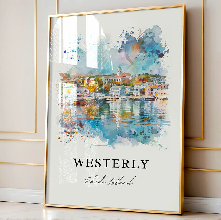 Westerly RI Wall Art, Washington Cty RI Print, Westerly Watercolor, Westerly RI Gift,