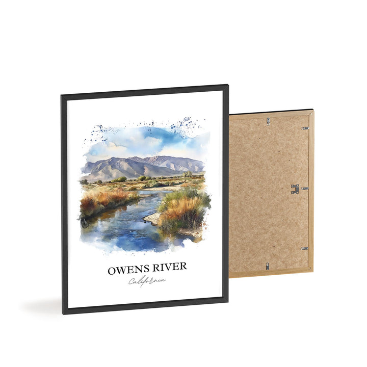 Owens River CA Wall Art, Owens Valley Print, California Watercolor Art, Owens River CA Gift, Travel Print, Travel Poster, Housewarming Gift