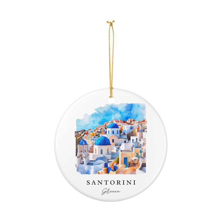 Santorini, Greece Ornament: Unique Santorini Greece Souvenir, Santorini Xmas Decor, and Authentic Santorini Greece Souvenir