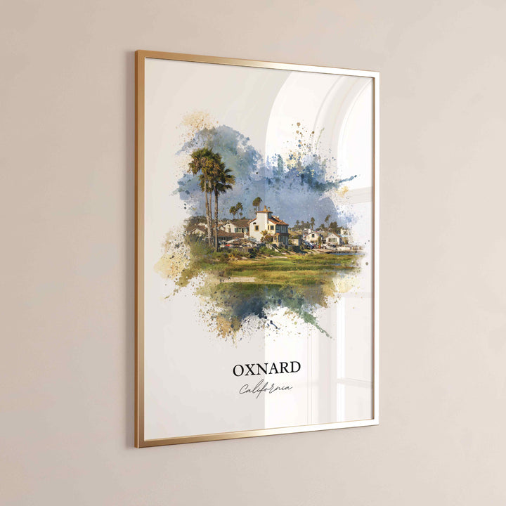 Oxnard CA Wall Art, Oxnard Print, Oxnard Watercolor Art, Oxnard California Gift, Travel Print, Travel Poster, Housewarming Gift