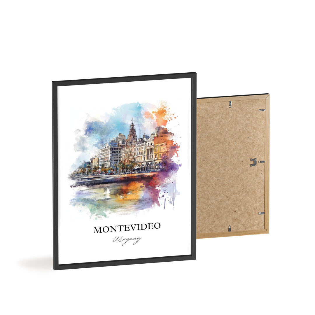Montevideo Wall Art, Montevideo Print, Uruguay Watercolor Art, Montevideo Uruguay Gift, Travel Print, Travel Poster, Housewarming Gift