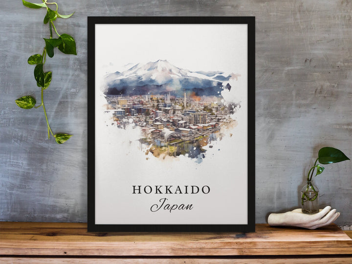 Hokkaido Japan wall art - Japan, Hokkaido poster, Hokkaido Wedding gift, Mount Asahi souvenir, Custom Text, Hokkaido Personalised Gift