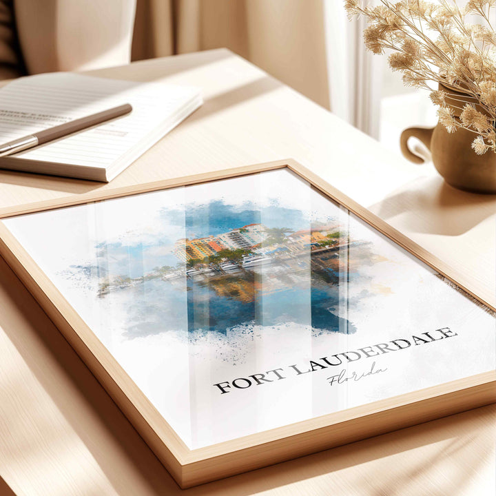 Fort Lauderdale, Florida – Watercolor Art Print