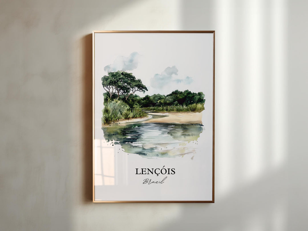 Lencóis Wall Art, Bahia Brazil Print, Brazil Watercolor Art, Lencóis Brazil Gift, Travel Print, Travel Poster, Housewarming Gift
