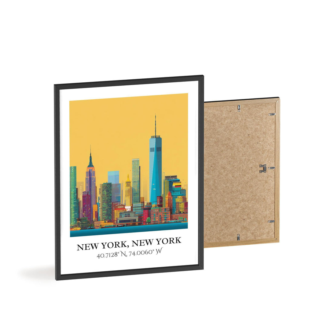 NYC Art, NYC Retro Travel Art, NYC Home Decor, Manhattan Gift, Manhattan Travel Art, Travel Prints, Housewarming Gift