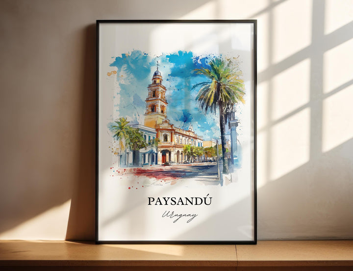 Paysandú Wall Art, Uruguay Print, Uruguay Watercolor Art, Paysandú Gift, Travel Print, Travel Poster, Housewarming Gift