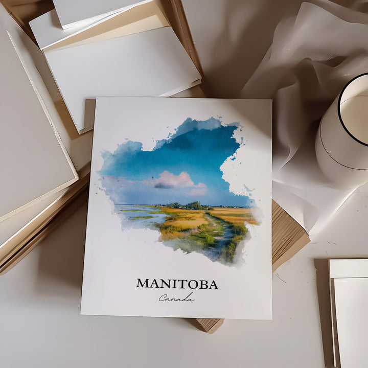Manitoba Canada Wall Art, Manitoba Print, Manitoba Watercolor Art, Manitoba Gift, Canada Travel Print, Travel Poster, Housewarming Gift