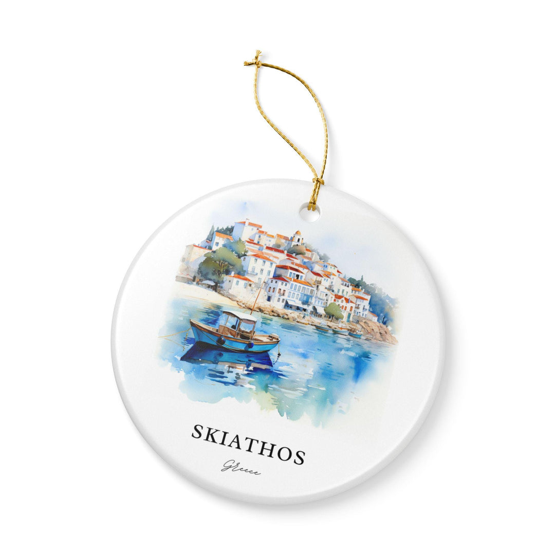 Skiathos Ornament: Unique Skiathos Greece Souvenir, Greece Xmas Decor, and Authentic Skiathos Greece Gift