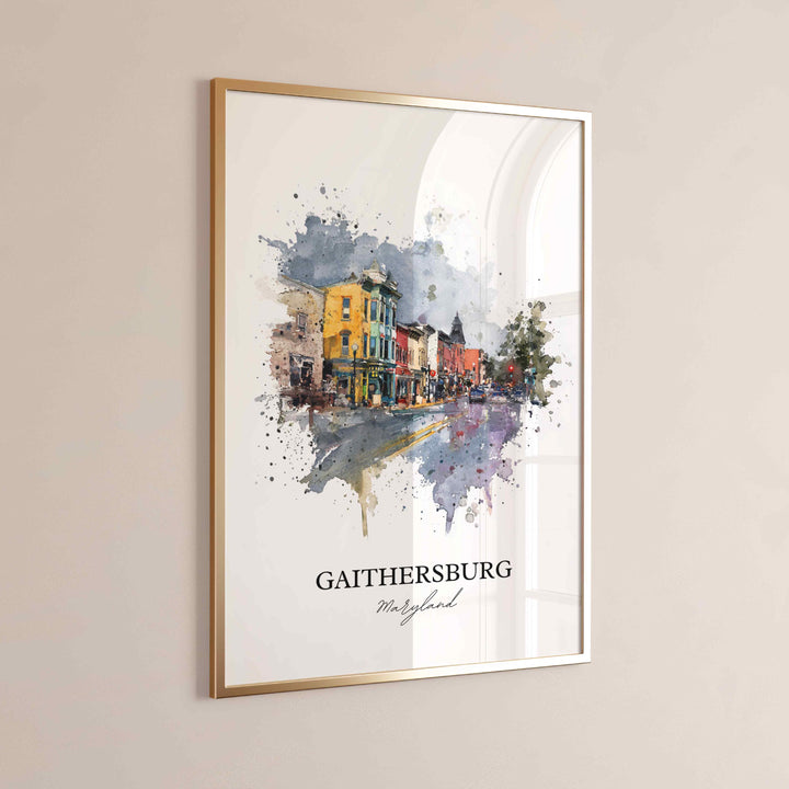 Gaithersburg, Maryland, USA – Watercolor Art Print