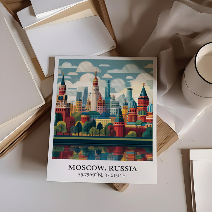 Moscow Art, Moscow Retro Travel Art, Moscow Home Decor, Moscow Gift, Moscow Russia Travel Art, Travel Prints, Housewarming Gift