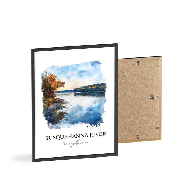 Susquehanna River Wall Art, Pennsylvania Print, PA Watercolor Art, Susquehanna River Gift, Travel Print, Travel Poster, Housewarming Gift