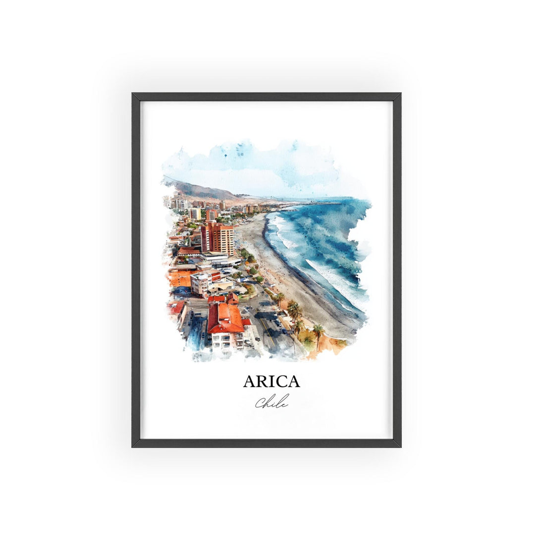 Arica Chile Wall Art, Northern Chile Print, Chile Watercolor Art, Arica Chile Gift, Travel Print, Travel Poster, Housewarming Gift